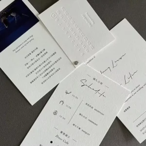 Custom Holographic 3D Embossed Debossed Logo Cards for Business, Wedding Invitations, Candles and Photo Frames