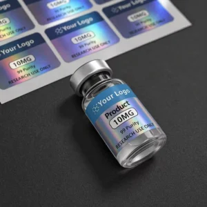 Custom Holographic Adhesive Vinyl Vial Labels 3ml 5ml 10ml 20ml 30ml for Cosmetics