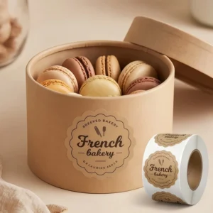 Custom Holographic Food Takeout Paper Box Labels Glossy Eco-Friendly Waterproof Tamper-Proof Roll