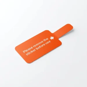 Custom Holographic Orange Pull-Tab Stickers, Battery Insulation Adhesive Labels for Electronic Device Protection