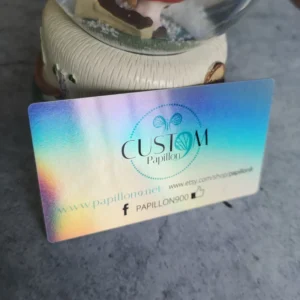 Custom Holographic PVC Business Cards with Offset Printing and Hot Stamping