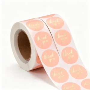 Custom Holographic Round Thank-You Sticker Labels on Roll for Small Business Packaging