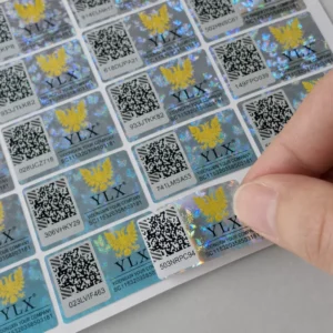 Custom Holographic Security Label Sticker with QR Code and Unique Verification Code for Product Authentication