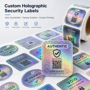 Custom Holographic Security Labels Anti Tamper Evident QR Code Scan Verify Void Sticker for Brand Authentication