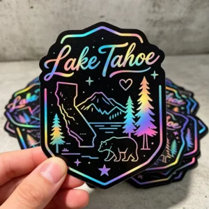 Custom Holographic Sticker Labels UV Resistant Self Adhesive Logo Waterproof Vinyl Die Cut Cartoon Printing Stickers