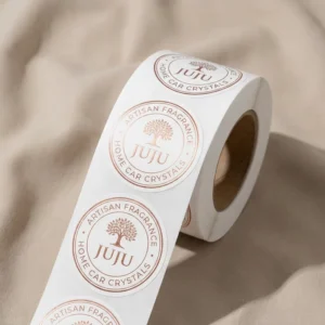 Custom Hot Stamping Embossed Glossy UV Stickers for Fragrance and Gift Boxes