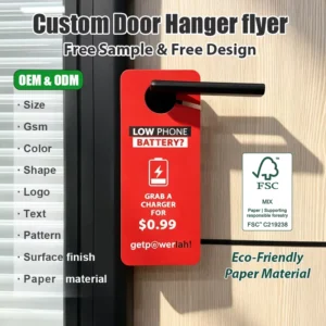 Custom Hotel Door Hanging Sign Paper Card Cardboard Door Hanger