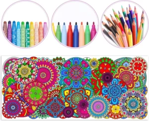 Custom Image/Size Tablecloth Jumbo Mandala Coloring Poster DIY Drawing Blank Doodle Art Banner Wall Decor for Kids Home School