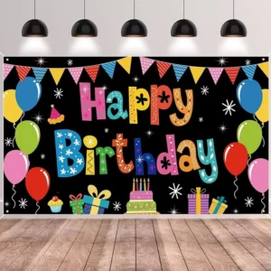Custom Indoor Outdoor Birthday Backdrop Banner Party Flag Decoration