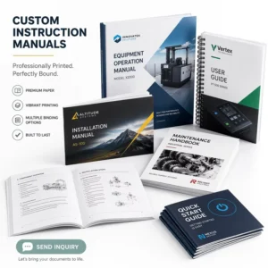 Custom Instruction Manual Printing Service OEM User Guide Booklet Brochure Catalog Binding Saddle Stitching Folding Quick Sample