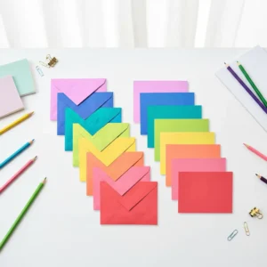 Custom Invitation Gift Wallet Envelope Solid Color CMYK Printing Blank Single-Panel Cards and Colored Envelopes