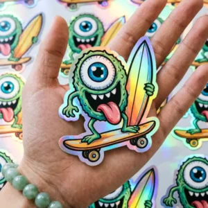 Custom Irregular Rainbow Holographic Die-Cut Stickers for Craft and Gift Wrapping