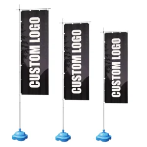 Custom Japanese Double-Sided Nobori Banner Flag With Stand Pole Tent Bracket and Printed Polyester Flag