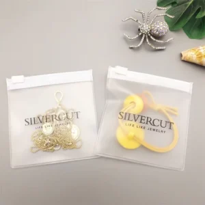 Custom Jewelry Packaging Plastic Bags with Logos Clear or Frosted PVC Jewelry Pouch Small Zipper Bag for Earrings