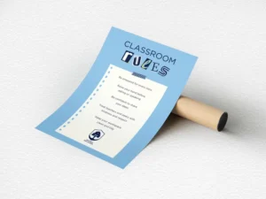 Custom Kids’ Calming Technique Educational Poster with Waterproof Paper and Kid-Friendly Illustrations