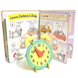Custom Kids Learn-to-Tell-Time Clock Board Book OEM Sturdy Hardcover
