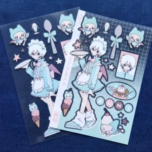 Custom Kiss-Cut Clear Vinyl Sticker Sheets for Planners and Journals