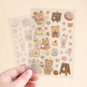 Custom Kiss-Cut Double-Layer Transparent PP Adhesive Sticker Sheet with UV Protection