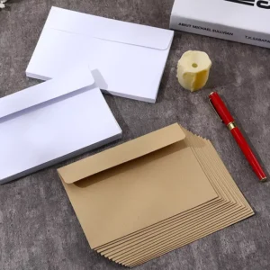 Custom Kraft Paper Envelopes A2 A6 A7 C4 Self-Adhesive Peel-and-Seal Wallet Envelopes for Gifts