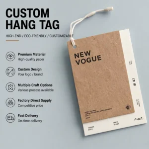 Custom Kraft Paper Hang Tags Eco-Friendly Apparel Swing Tags Garment Labels for Socks and Fashion Clothing