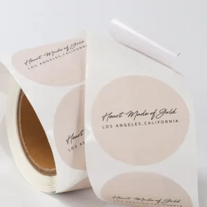 Custom Kraft Paper Heart Thank You Stickers and Mail Labels