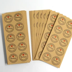 Custom Kraft Paper Thank You Envelopes with Adhesive Sealing Stickers