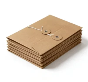Custom Kraft Paper Wedding Invitation and Gift Packaging Envelopes with Winding Closure