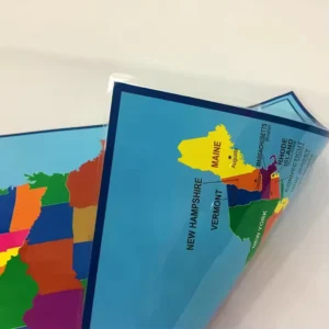 Custom Laminated Waterproof US Geography Map Educational Poster with Clear Labels for Classroom