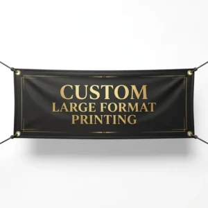 Custom Large-Format Digital-Printed Charcoal Black and Gold PVC Mesh Vinyl Waterproof Outdoor Banner