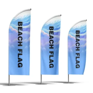 Custom Large Outdoor Teardrop Flag for Beach Advertising