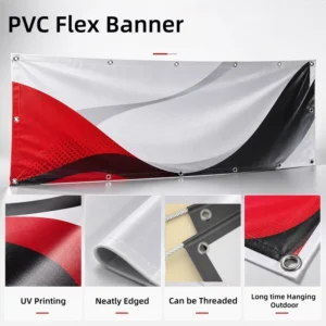 Custom Large-Size PVC Flex Vinyl Banner, Full-Color Printed with Grommets