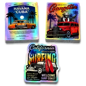 Custom Laser-Printed UV-Resistant Waterproof Vinyl PVC Car Holographic Die-Cut Stickers