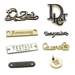 Custom Letter Engraved Metal Garment Logo Labels for Clothing