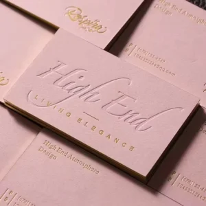 Custom Letterpress Business and Thank You Cards with Colored Edge, Cotton Paper, Logo Printing