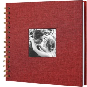 Custom Linen Cover DIY Memory Book for Family and Wedding Guest Book, 8-Inch Baby Photo Album