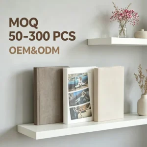 Custom Linen-Cover Photo Album Scrapbook Refillable Insert Pockets Large Capacity for Wedding Family Photos
