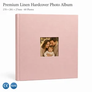 Custom Linen Hardcover Wedding Photo Album 350gsm Cardstock Rounded Corners Gift for Bride Studio Souvenir