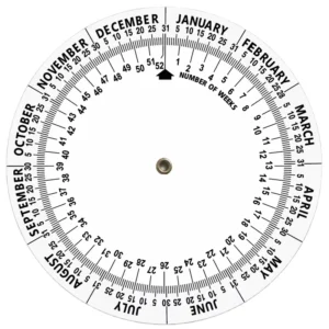 Custom Logo 15 cm PVC Portable Silk Screen Printed Date Finder Wheel Calendar Date Calculator Novelty Gift