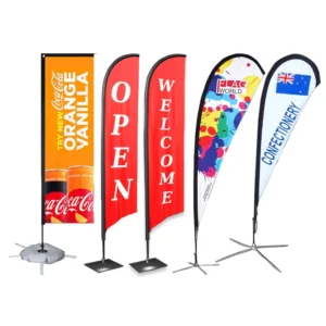 Custom Logo 2m-5m Feather Flag Banner Advertising Oriflamme Base Promotional Flags Kit Stand 100% Polyester