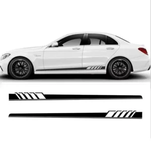Custom Logo 2pcs/set Racing Long Stripe Letter Body Decals Car Side PVC Self-Adhesive