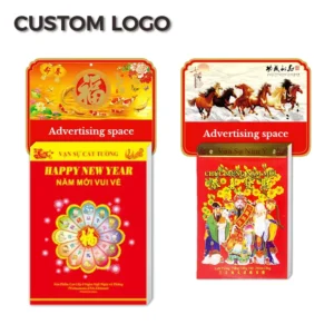 Custom Logo 365 Day Chinese New Year Wall Calendar Lunar Hanging Tag Vietnam Calendar Spring Festival Promotional Gift