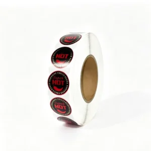 Custom Logo Adhesive Round Label Sticker Rolls with Hot-Stamped Design for Crafts