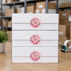 Custom Logo Adhesive Sticker for Kraft Paper Packing Box Shipping and Seal Usage for Seal and Labeling Purposes