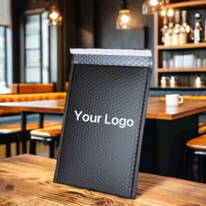 Custom Logo Black White Pink Padded Bubble Paper Mailer Bag for Express Shipping, Apparel, Coffee Shops, Gift Packing