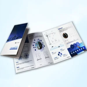 Custom Logo CMYK Printing Catalog 4-Fold Flyer A4 A5 A6 Coated Paper Leaflet Brochure