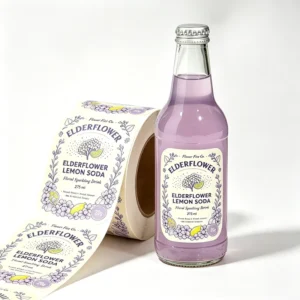 Custom Logo CMYK Waterproof Self Adhesive Glossy Vinyl Juice Beverage Packaging Labels