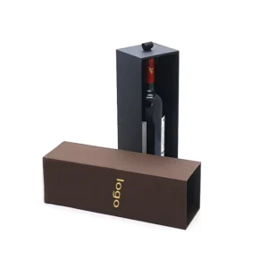 Custom Logo Cardboard Wine Gift Box for Single Bottle