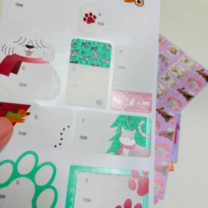 Custom Logo Cartoon Animal-Shaped Holographic Vinyl Die-Cut Stickers Oil-Proof Waterproof UV Printed