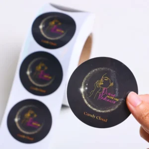 Custom Logo Circle Sticker Label Waterproof Vinyl Circle Adhesive Round Sticker Roll for Food Packaging Business Brand Product