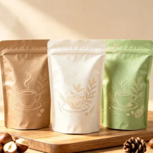 Custom Logo Clear-Window Plastic Food Bag for Coffee and Tea Packaging